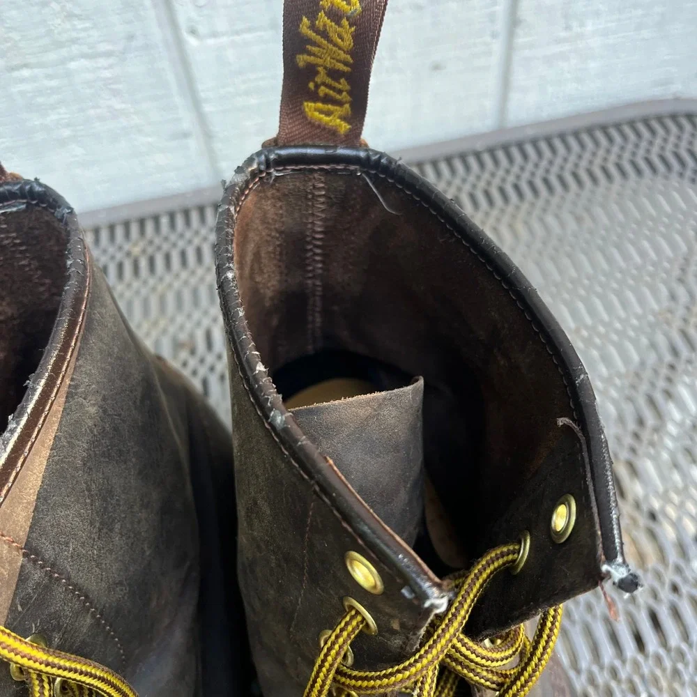 Dr. Doc Martens 1460 Crazy Horse Boots Mens 14 Brown Leather